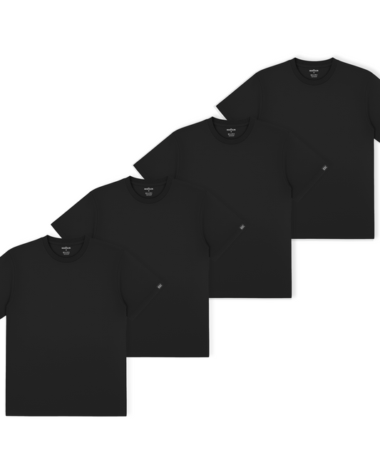 4 PACK T-SHIRT - BLACK