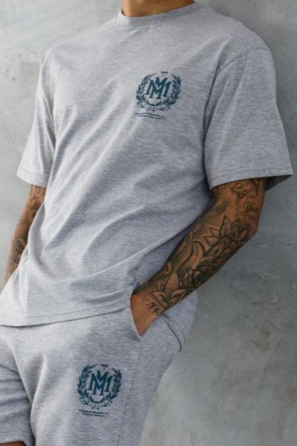 CREST T-SHIRT - GREY MARL