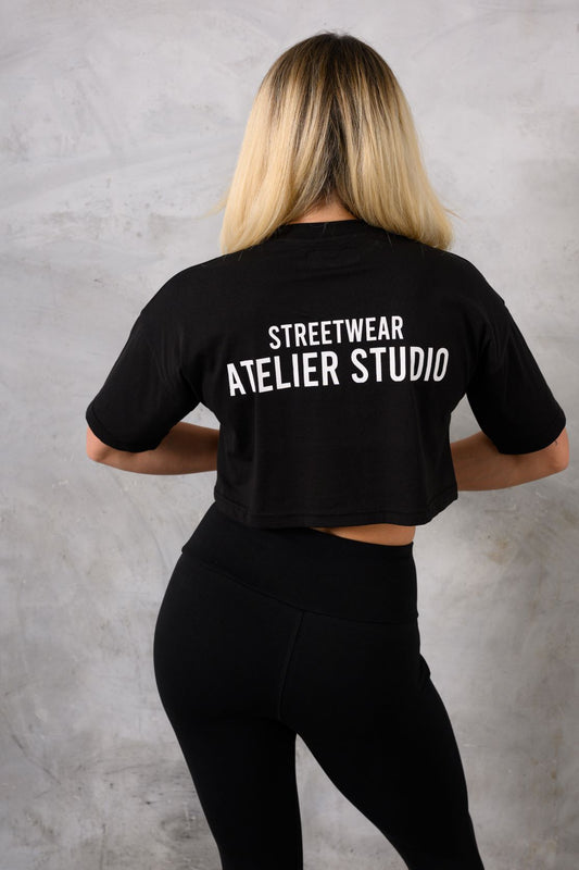 ATELIER CROP T-SHIRT - BLACK