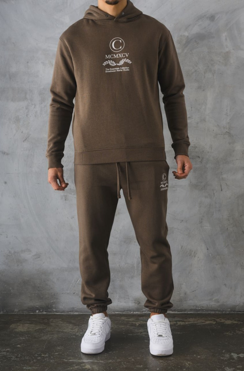 CABLE OTH HOODIE - BARK
