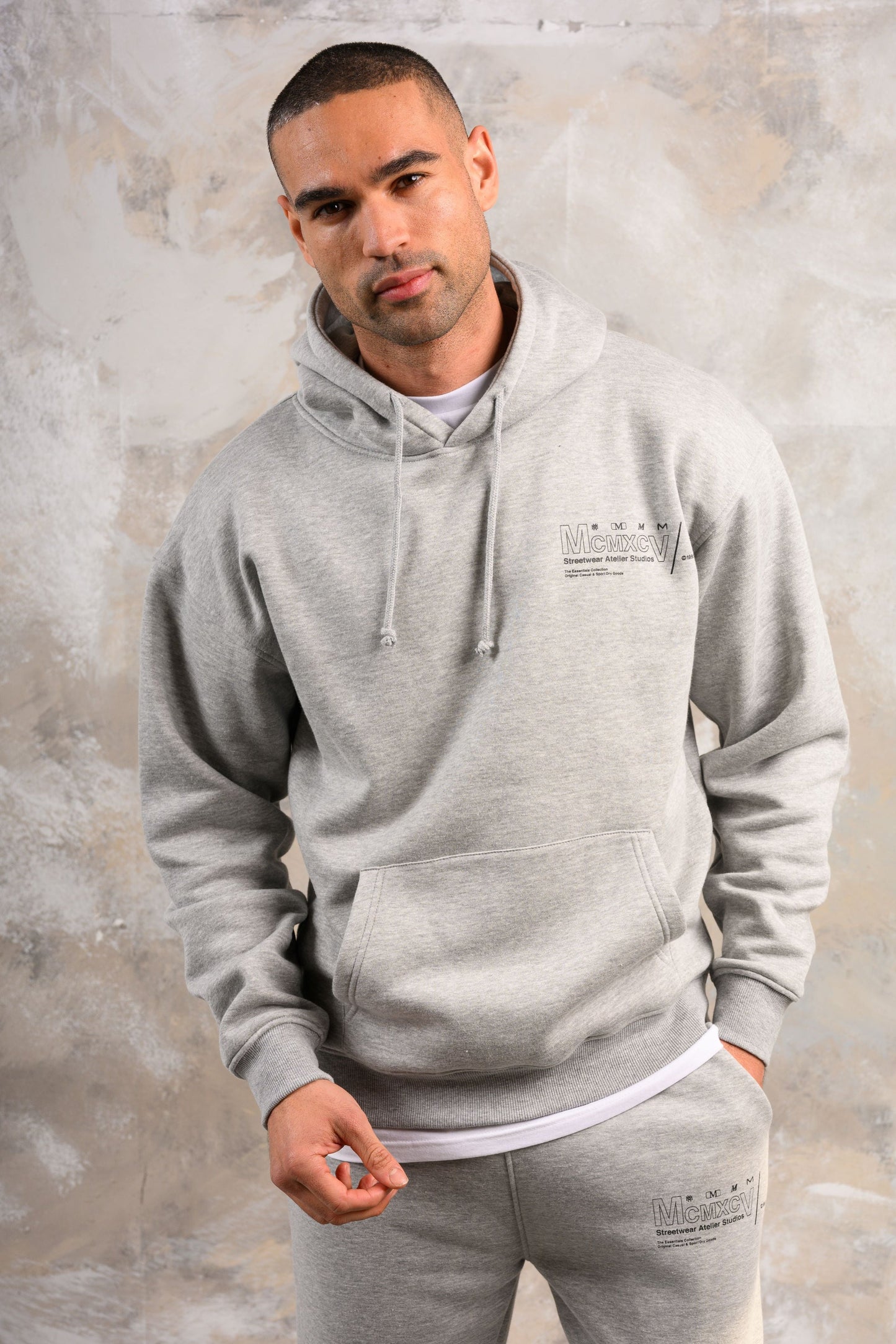 COBRA HOODY TEE & SHORT SET - GREY MARL