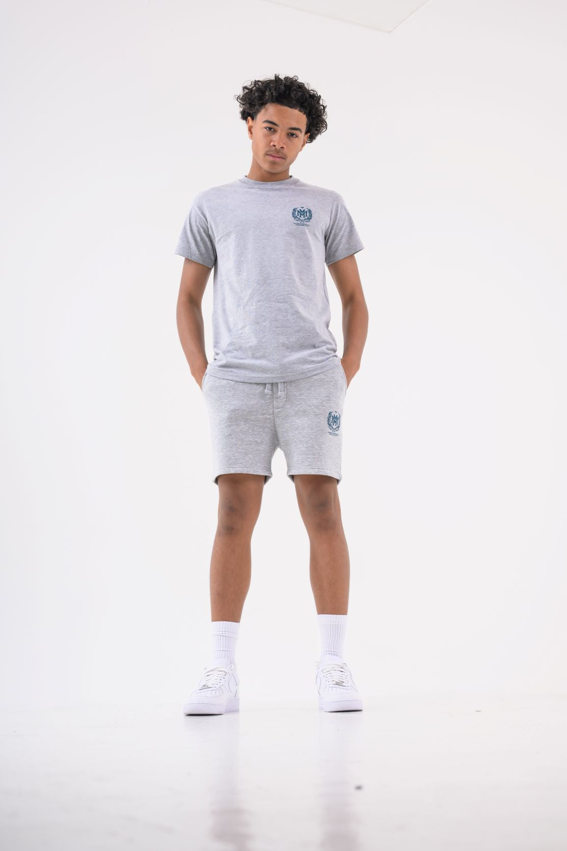 CREST BOYS SHORT - GREY MARL