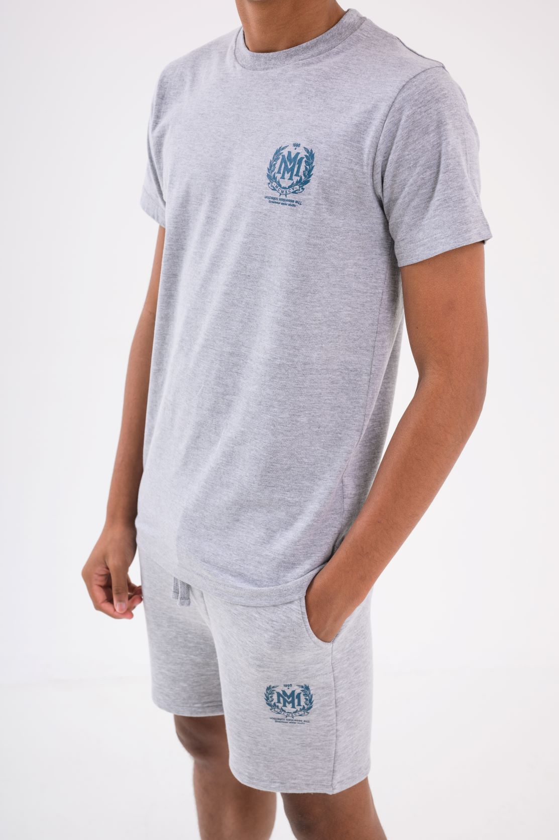 CREST BOYS SHORT - GREY MARL