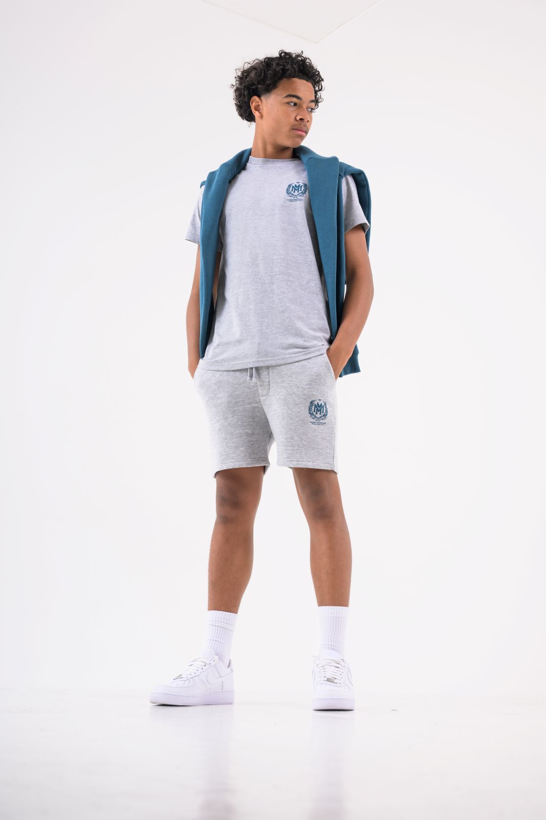 CREST BOYS SHORT - GREY MARL