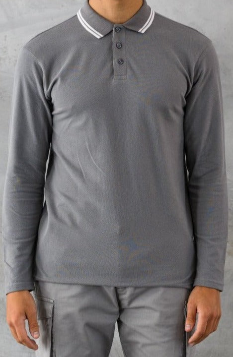 DIEGO POLO SHIRT - LAVA GREY
