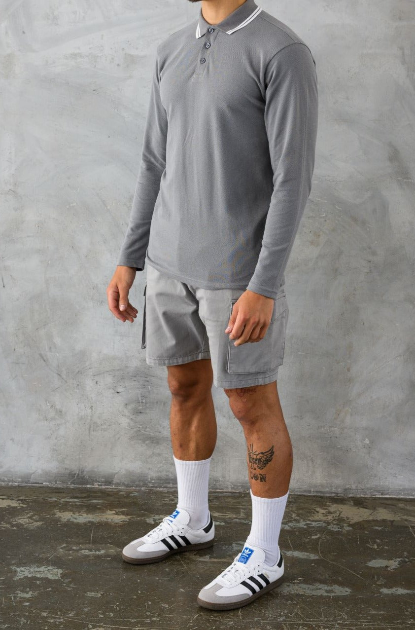 DIEGO POLO SHIRT - LAVA GREY