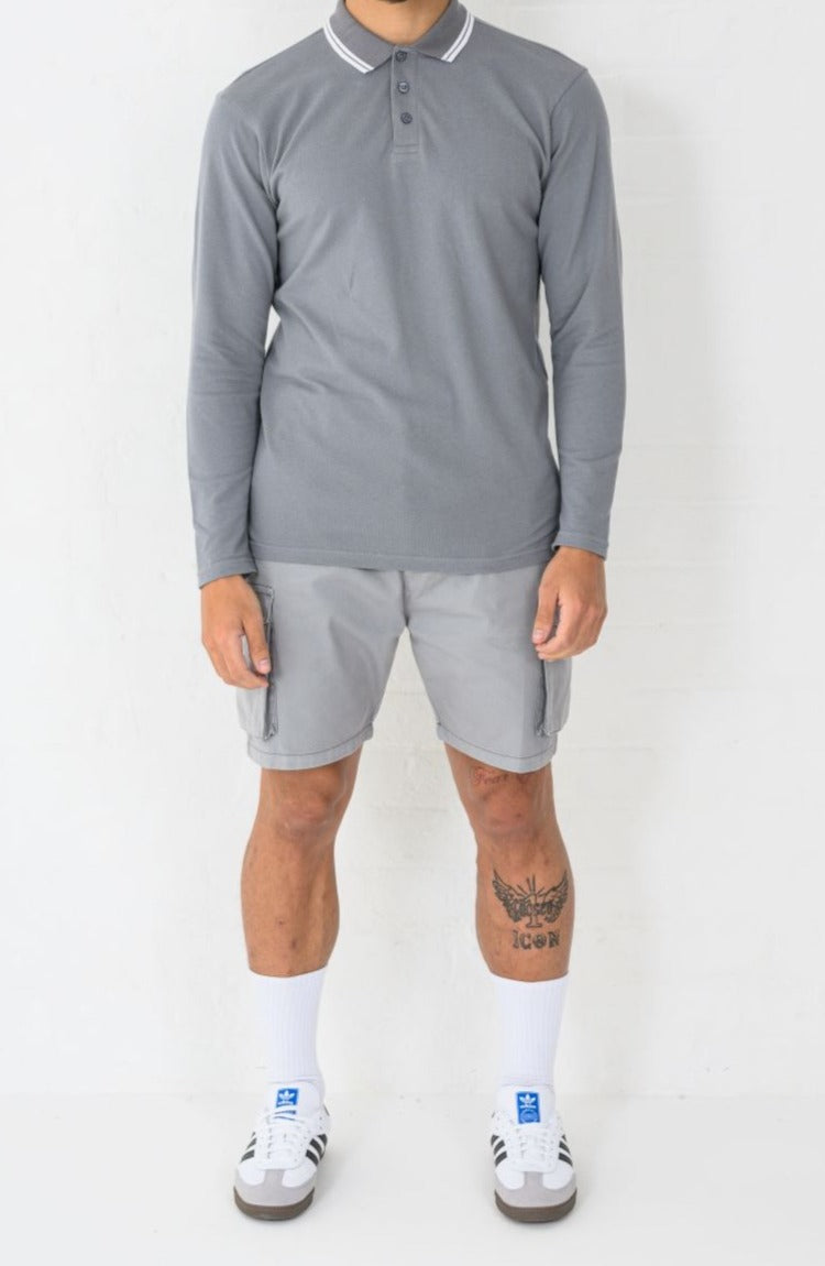 DIEGO POLO SHIRT - LAVA GREY