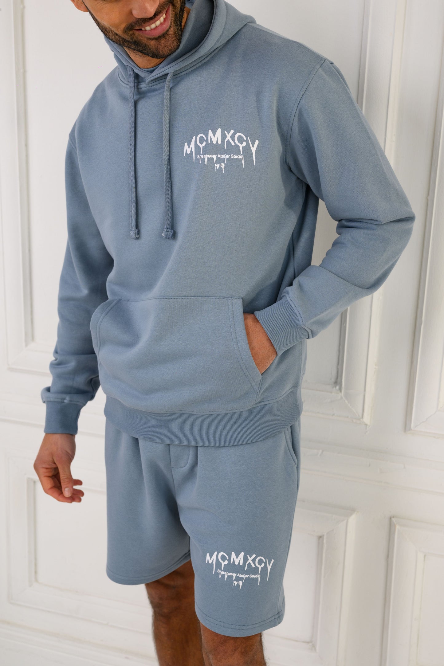 KARSON HOODY & SHORT SET - BLUE
