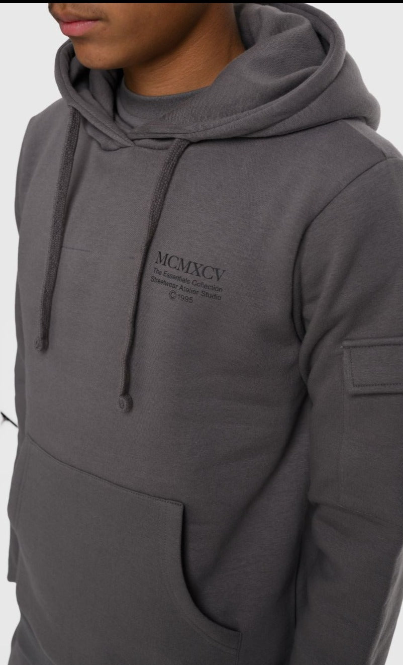 Beck & Hersey INTEGER Boys Hoodie - Charcoal