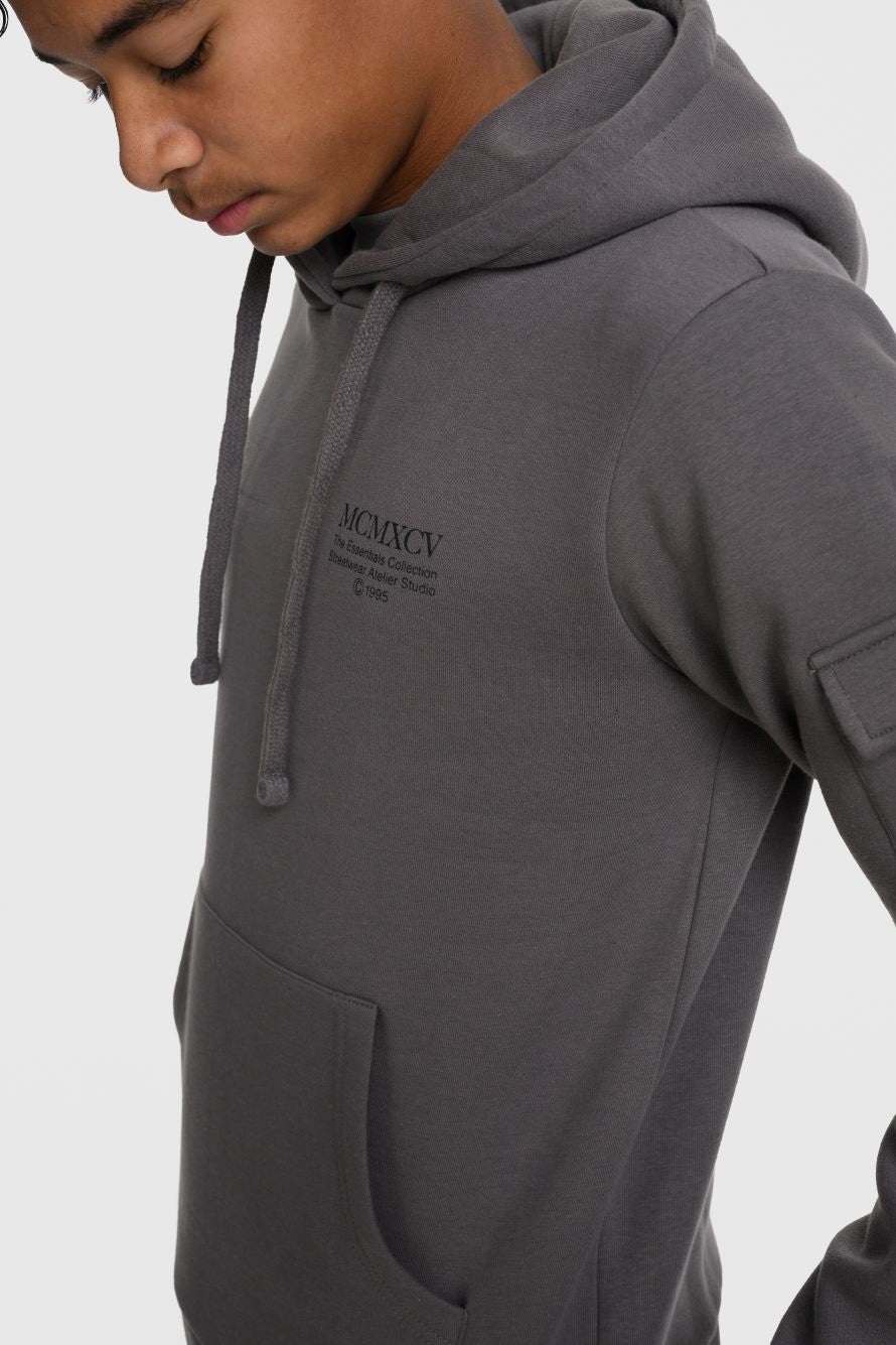 Beck & Hersey INTEGER Boys Hoodie - Charcoal
