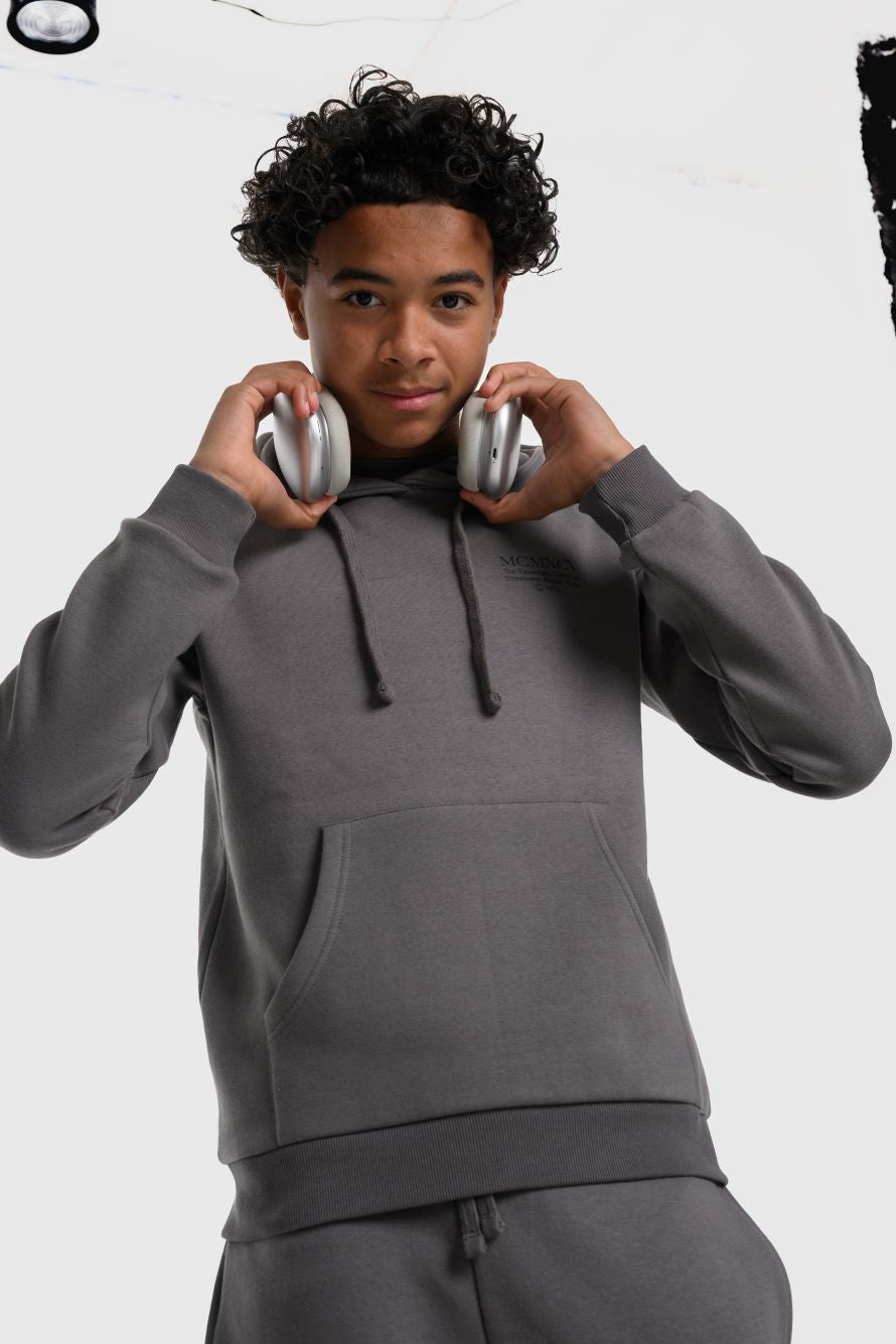 Beck & Hersey INTEGER Boys Hoodie - Charcoal