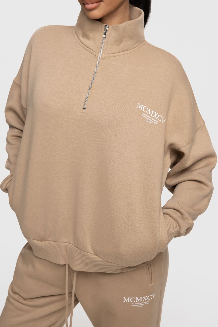 Beck & Hersey MISTRAL 1/4 Zip - Sand