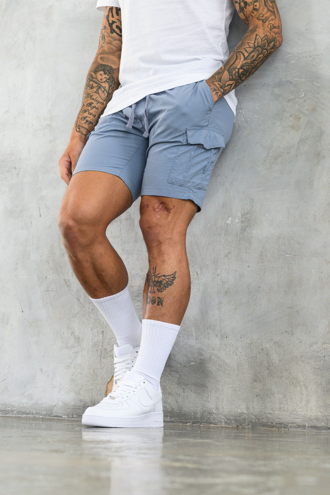 FINETASLAN UTILITY CARGO SHORTS - BLUE