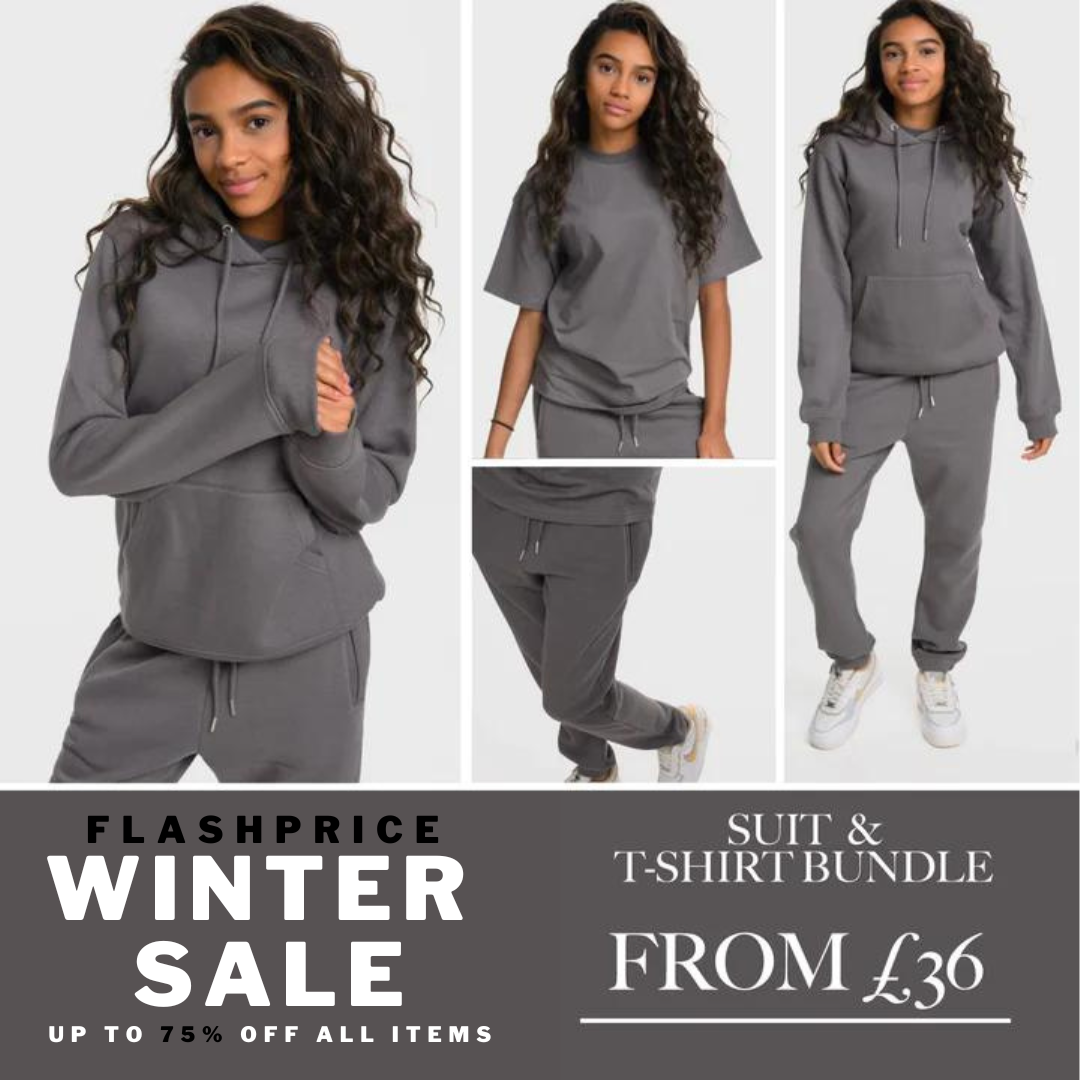 BUNDLE PACK - BLAIR GIRLS TRACKSUIT & T-SHIRT SET - SLATE