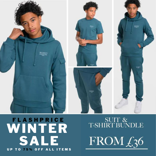 BUNDLE PACK - INTEGER BOYS TRACKSUIT & T-SHIRT SET - TEAL