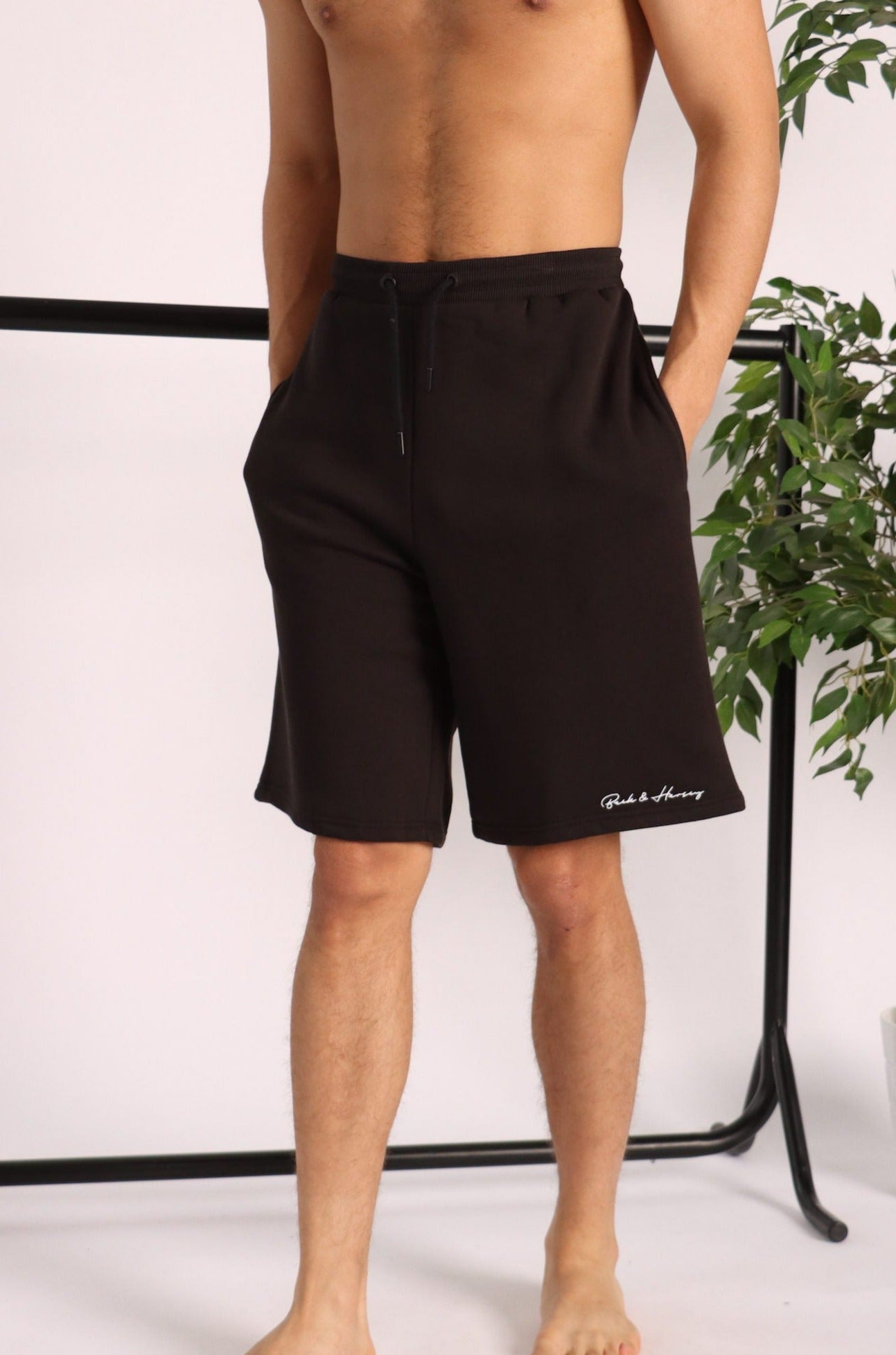 GIANLUCA Fleece Shorts - Black