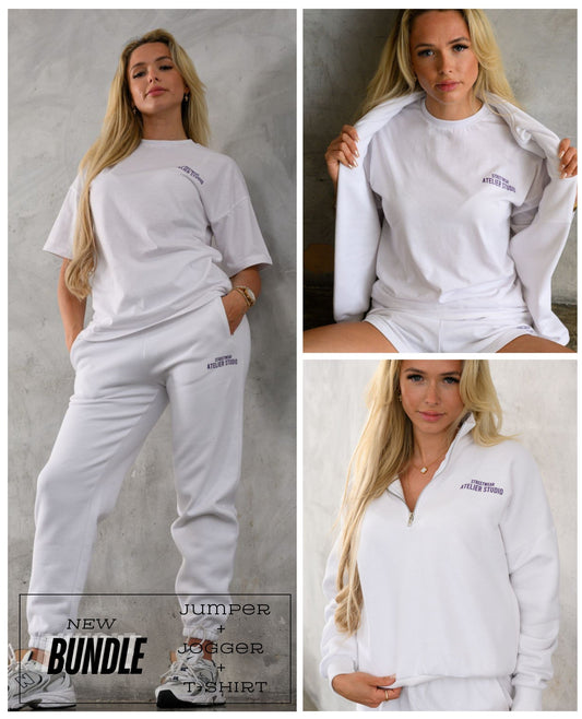 BUNDLE PACK - ATELIER TRACKSUIT & T-SHIRT SET - WHITE