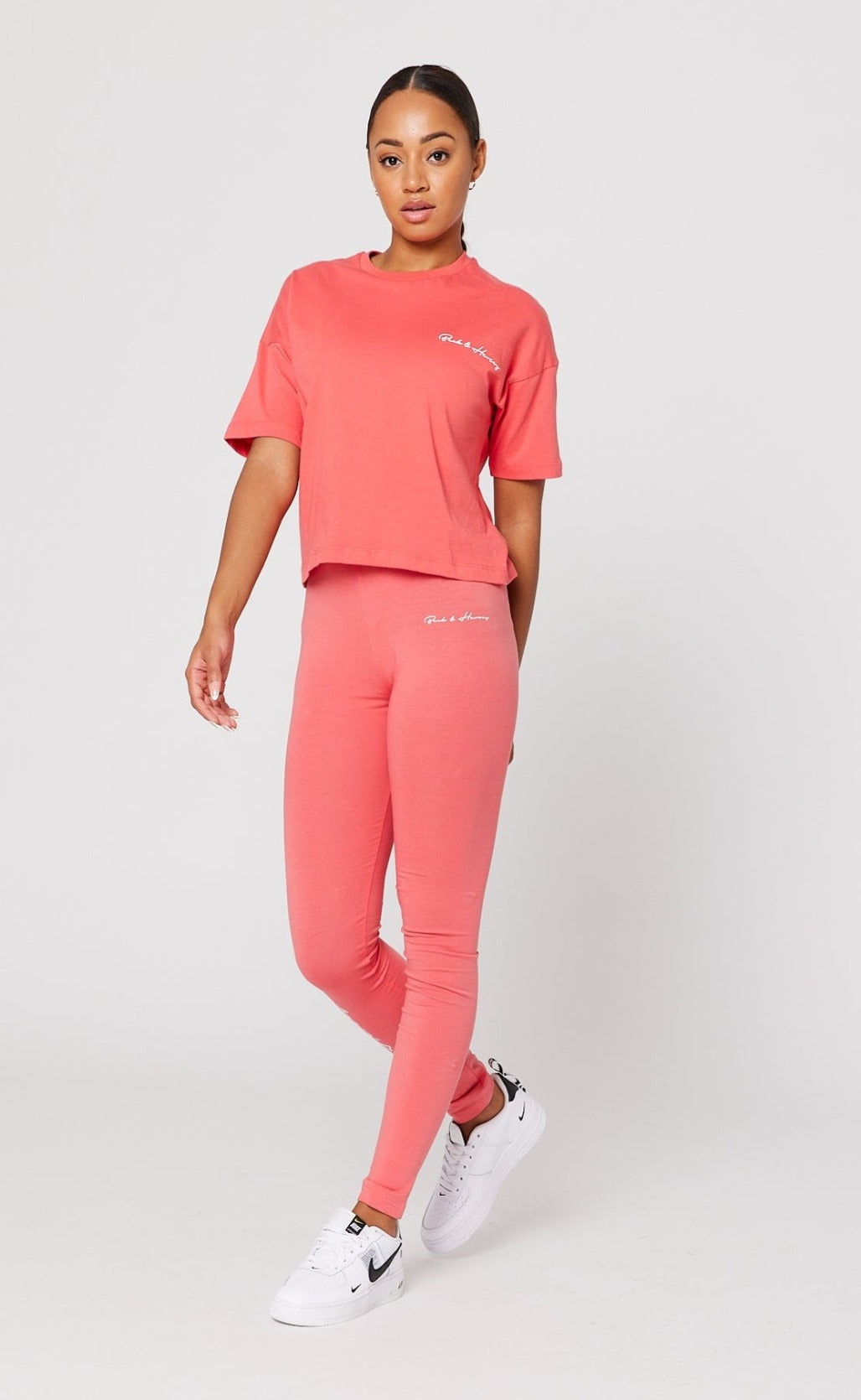 ARIA Relax Fit Crop T-Shirt - Coral