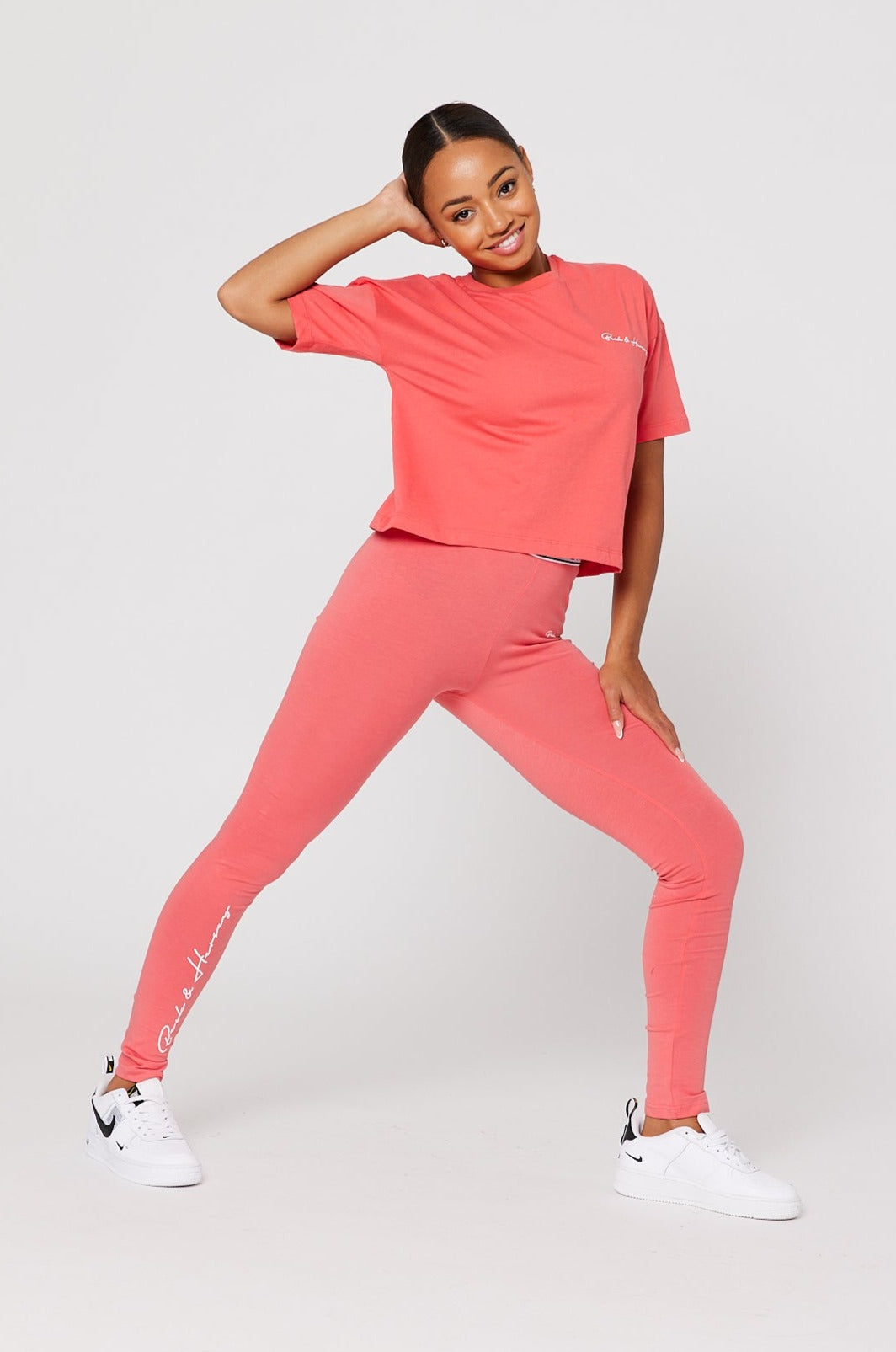 ARIA Relax Fit Crop T-Shirt - Coral