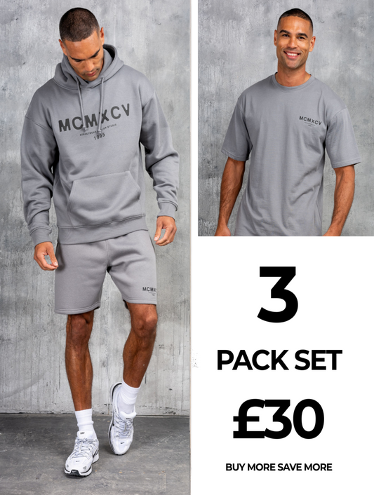GAMBIT HOODY TEE & SHORT SET - LAVA GREY