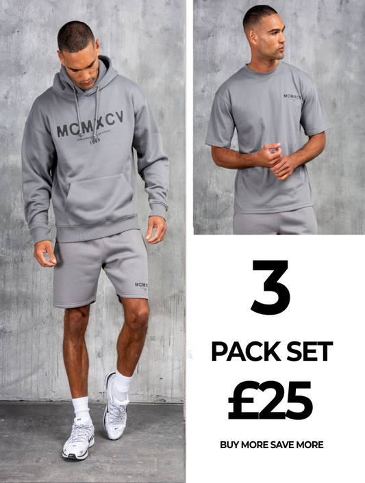 GAMBIT HOODY TEE & SHORT SET - LAVA GREY