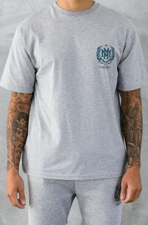 CREST T-SHIRT - GREY MARL