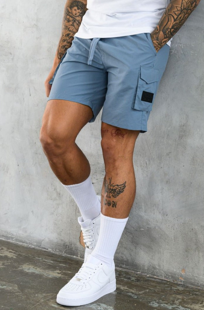 ELITE UTILITY CARGO SHORTS - DUSKY BLUE