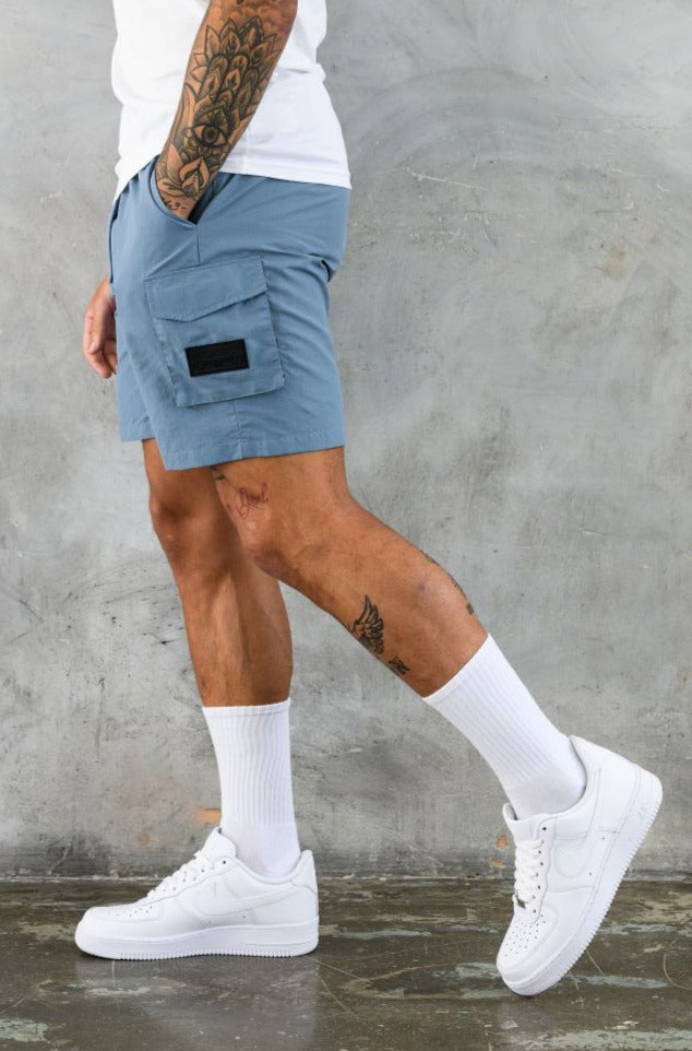 ELITE UTILITY CARGO SHORTS - DUSKY BLUE