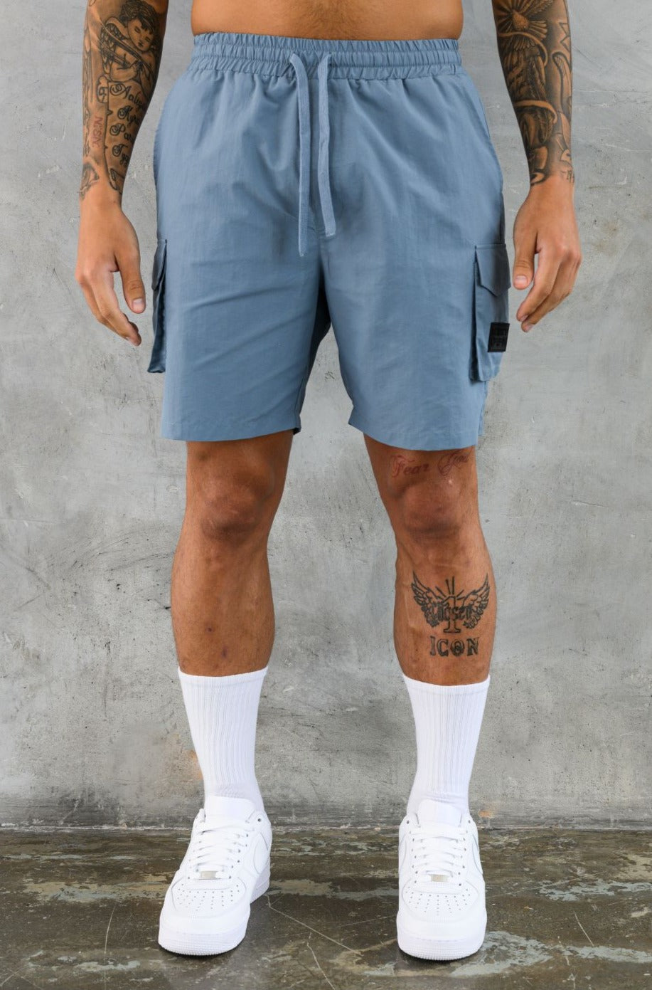 ELITE UTILITY CARGO SHORTS - DUSKY BLUE