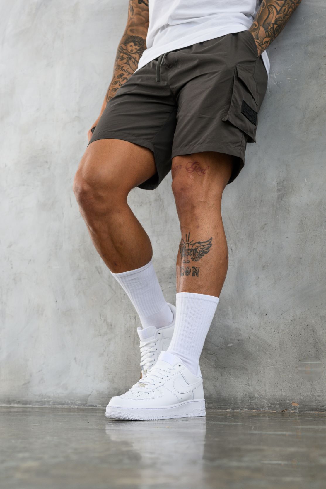 2 PACK ELITE CARGO SHORTS - DK GREY & CEMENT