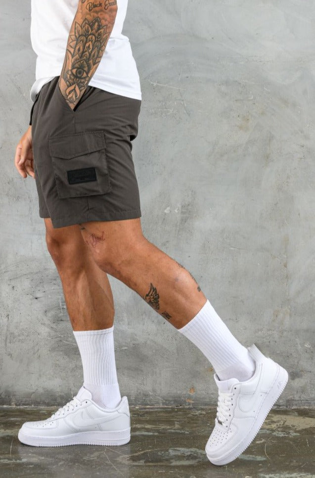 2 PACK ELITE CARGO SHORTS - DK GREY & CEMENT