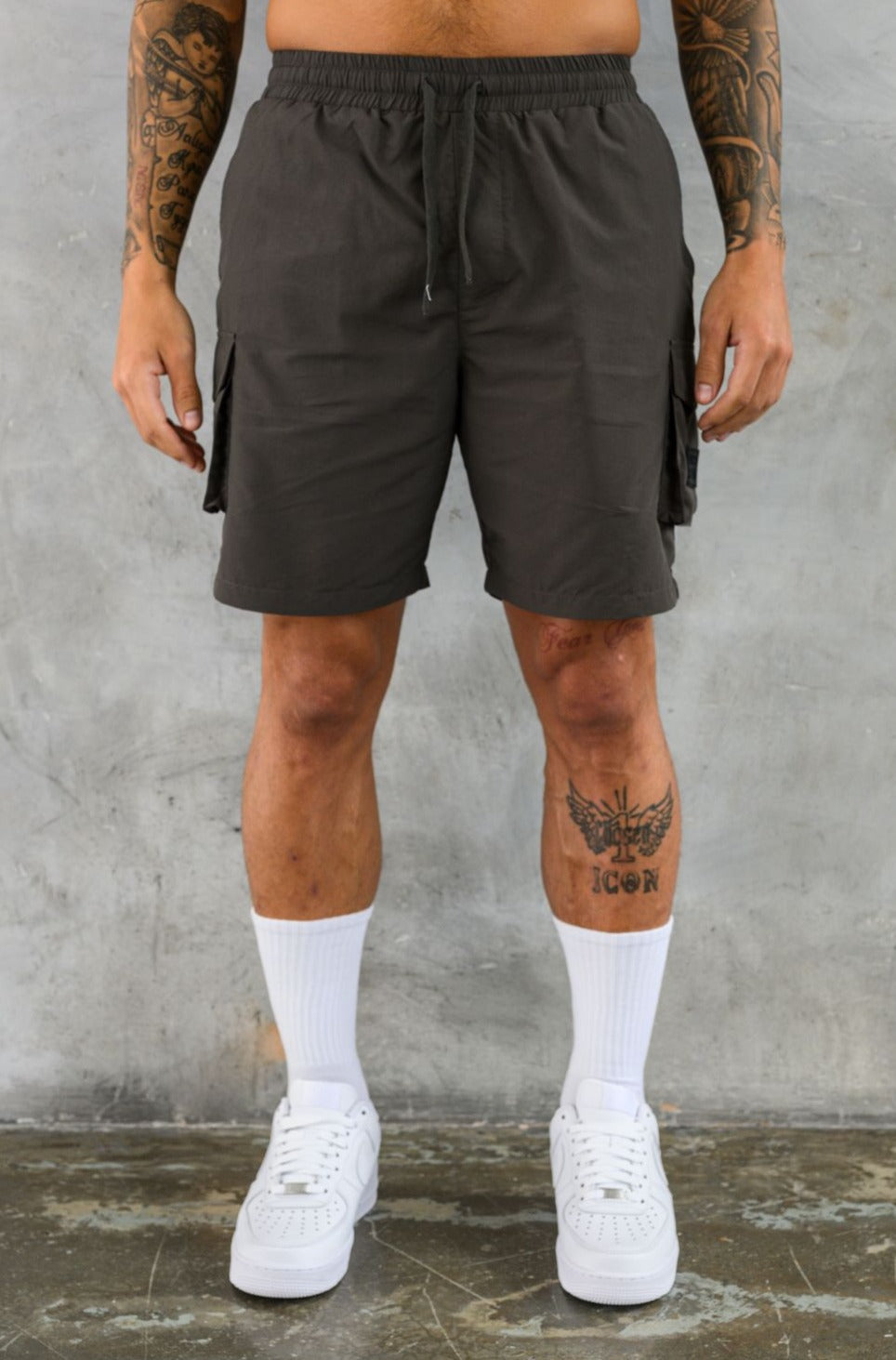 2 PACK ELITE CARGO SHORTS - DK GREY & CEMENT