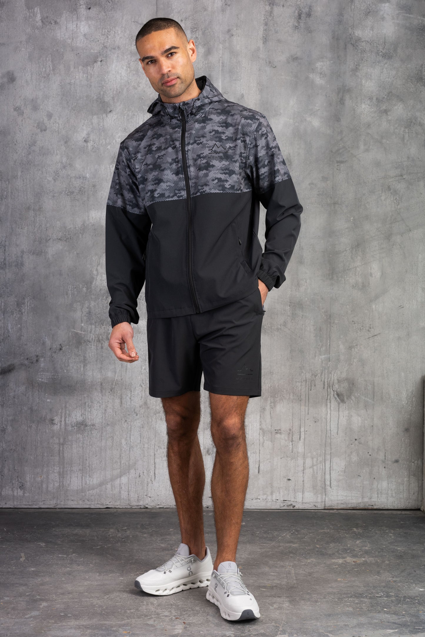 ARMOUR WINDBREAKER JACKET & SHORT - GREY/BLACK