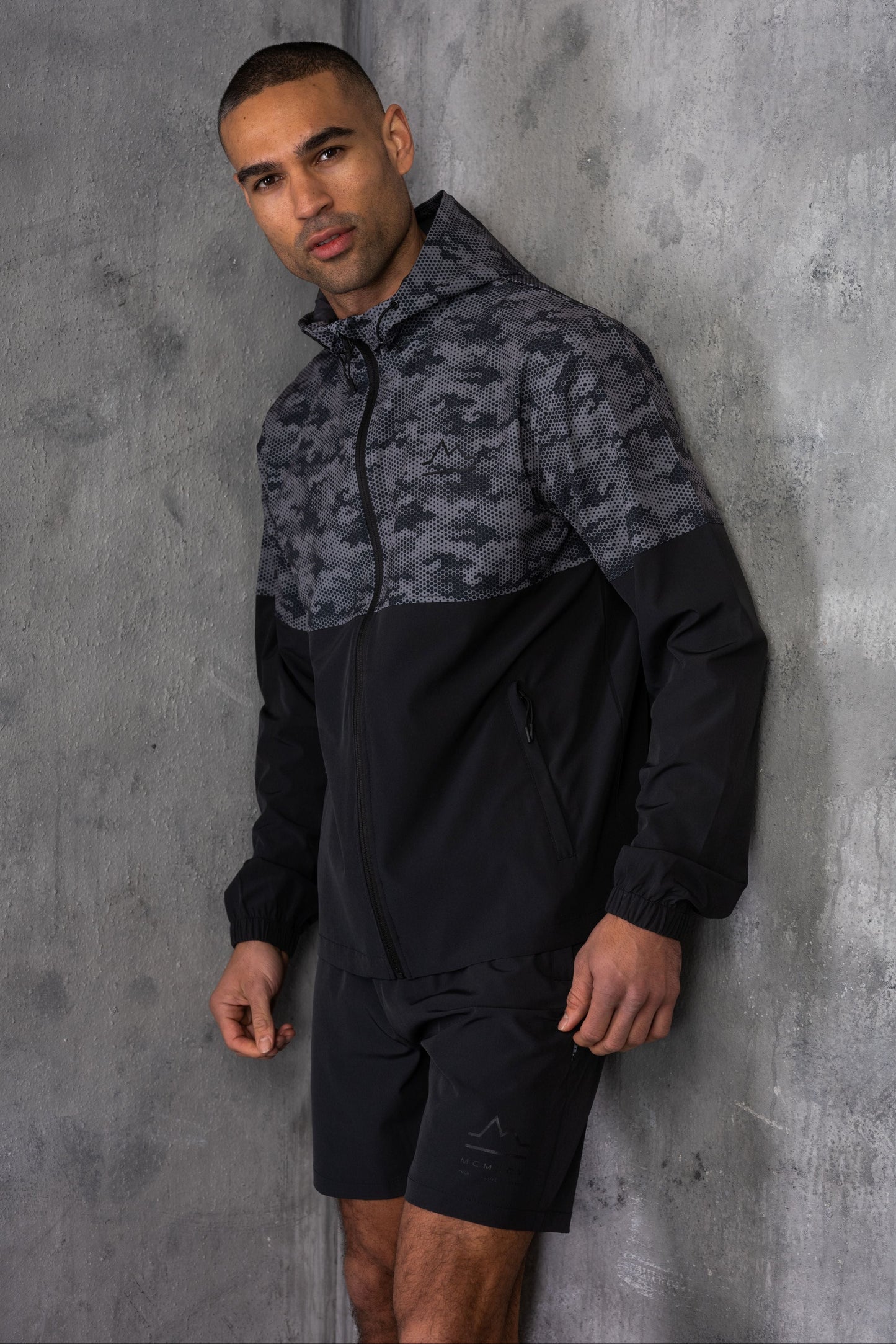 ARMOUR WINDBREAKER JACKET & SHORT - GREY/BLACK