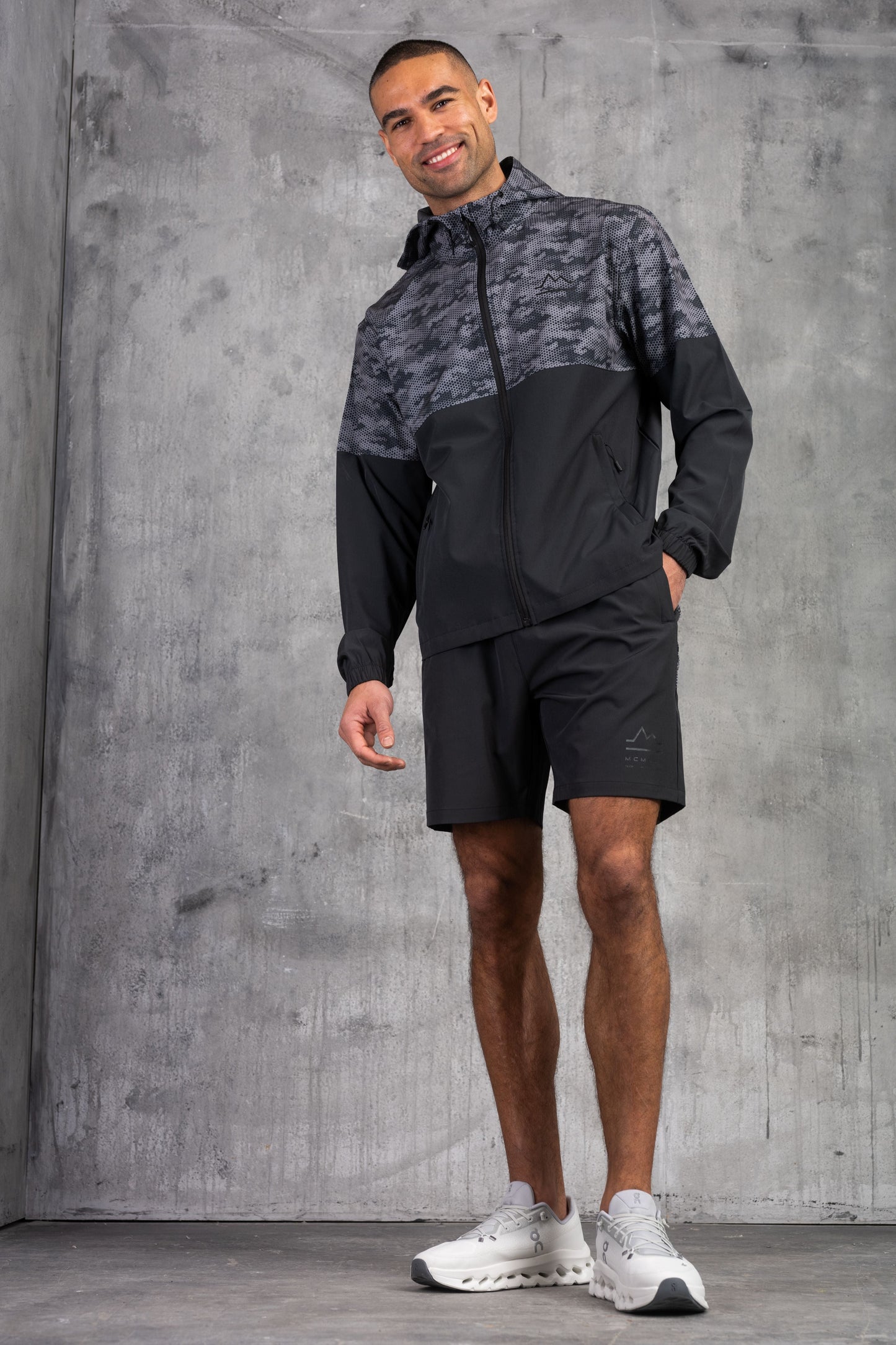 ARMOUR WINDBREAKER JACKET & SHORT - GREY/BLACK
