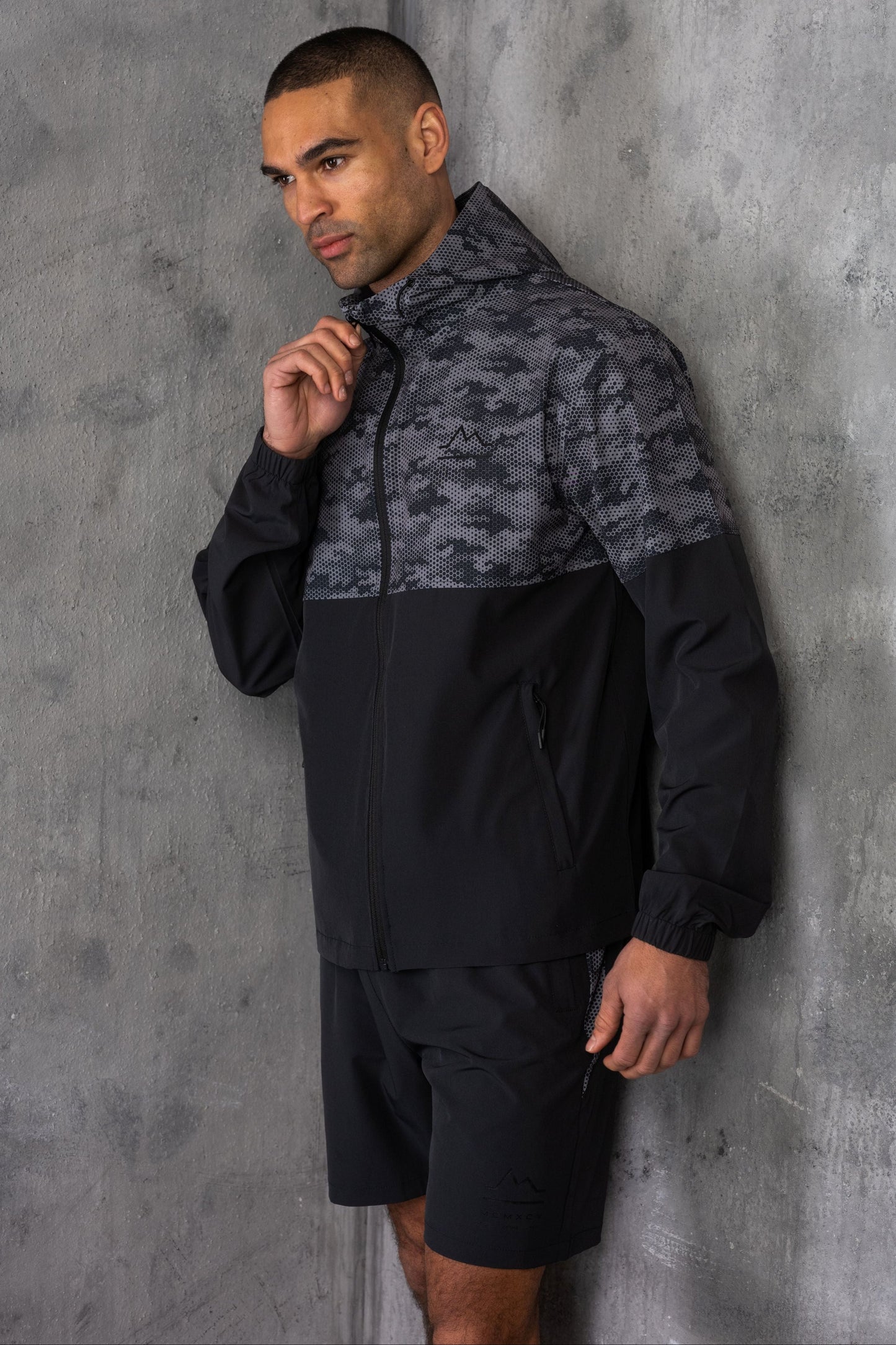ARMOUR WINDBREAKER JACKET & SHORT - GREY/BLACK