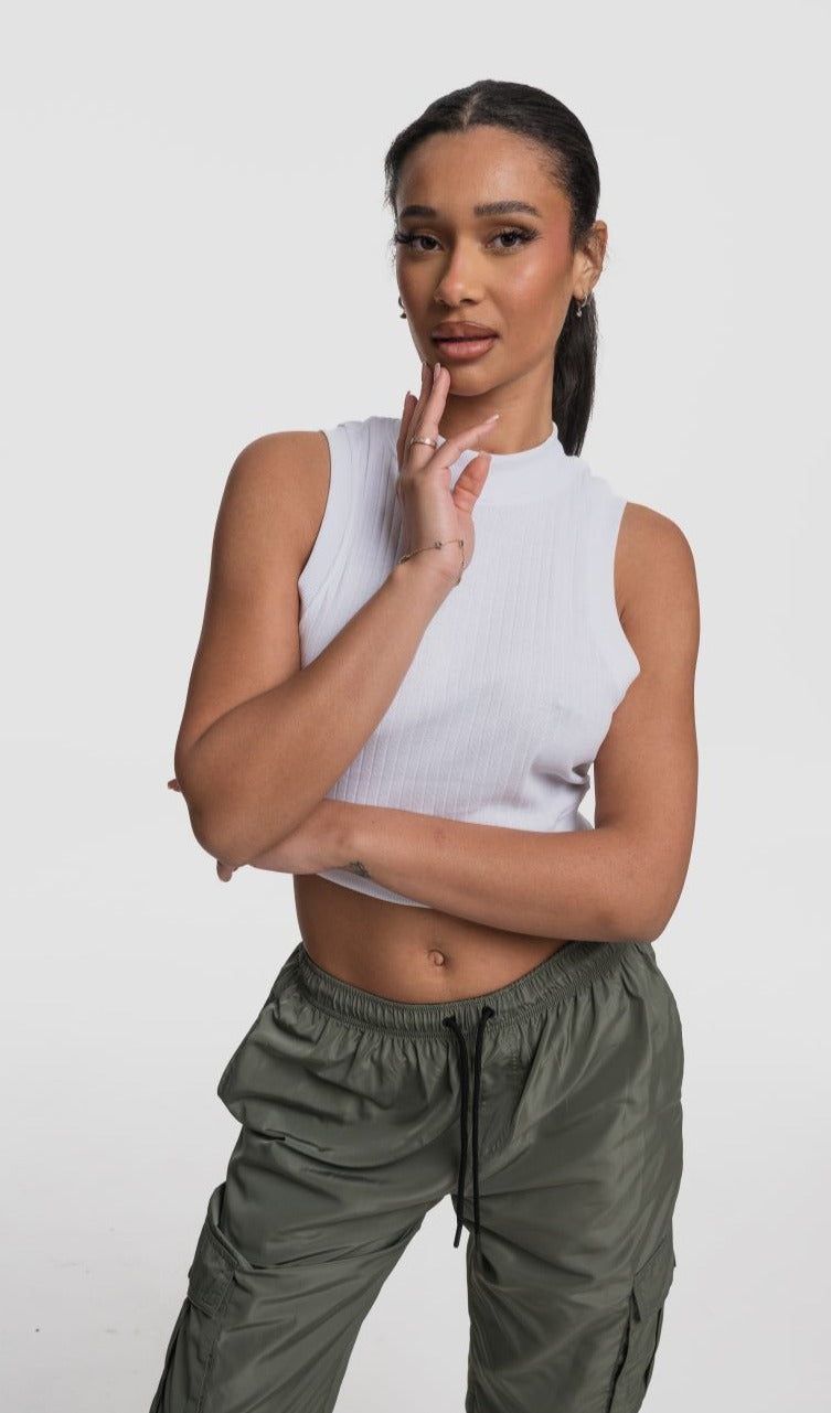 Brave Soul BREEZE Crop Top - White