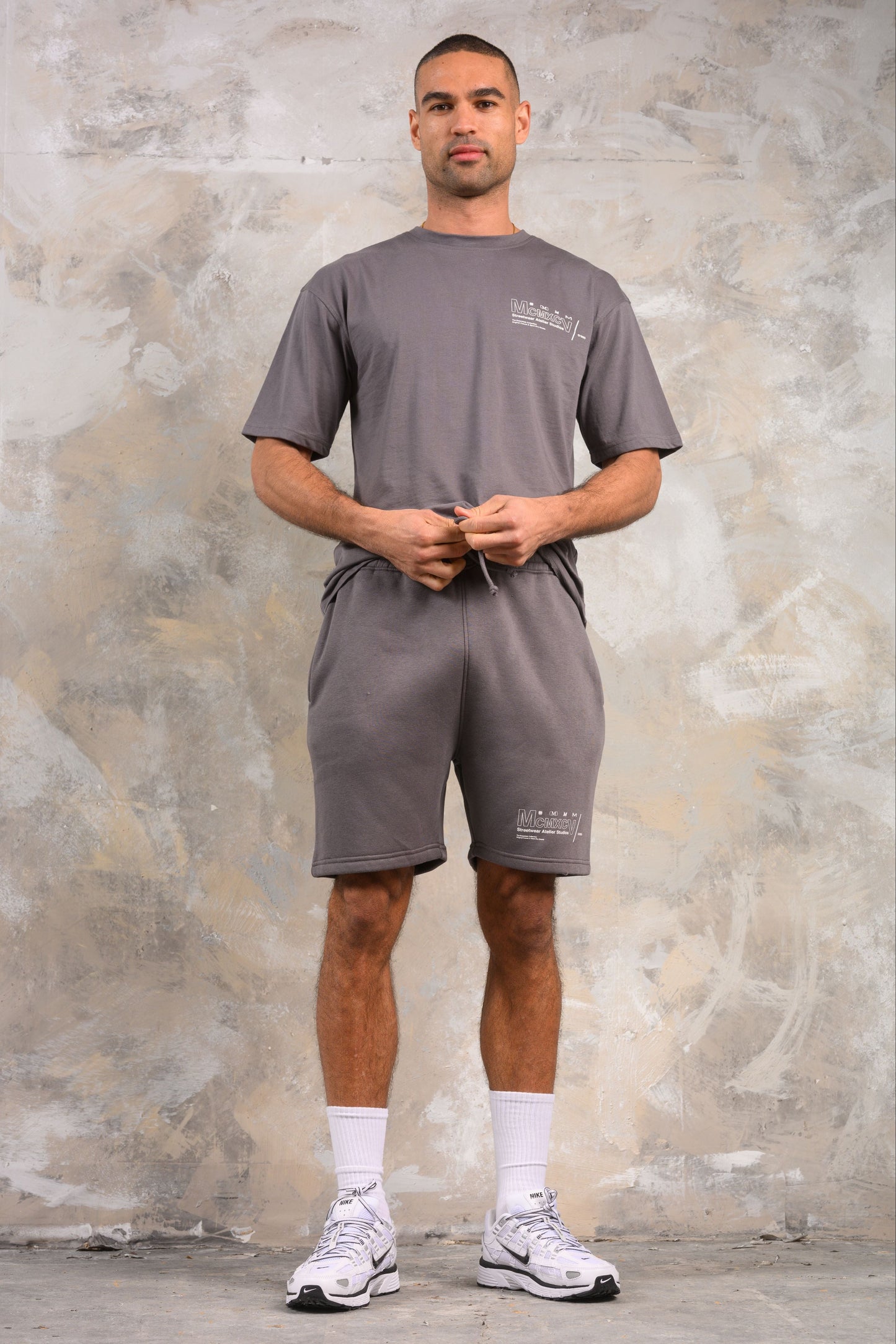 COBRA HOODY TEE & SHORT SET - CHARCOAL