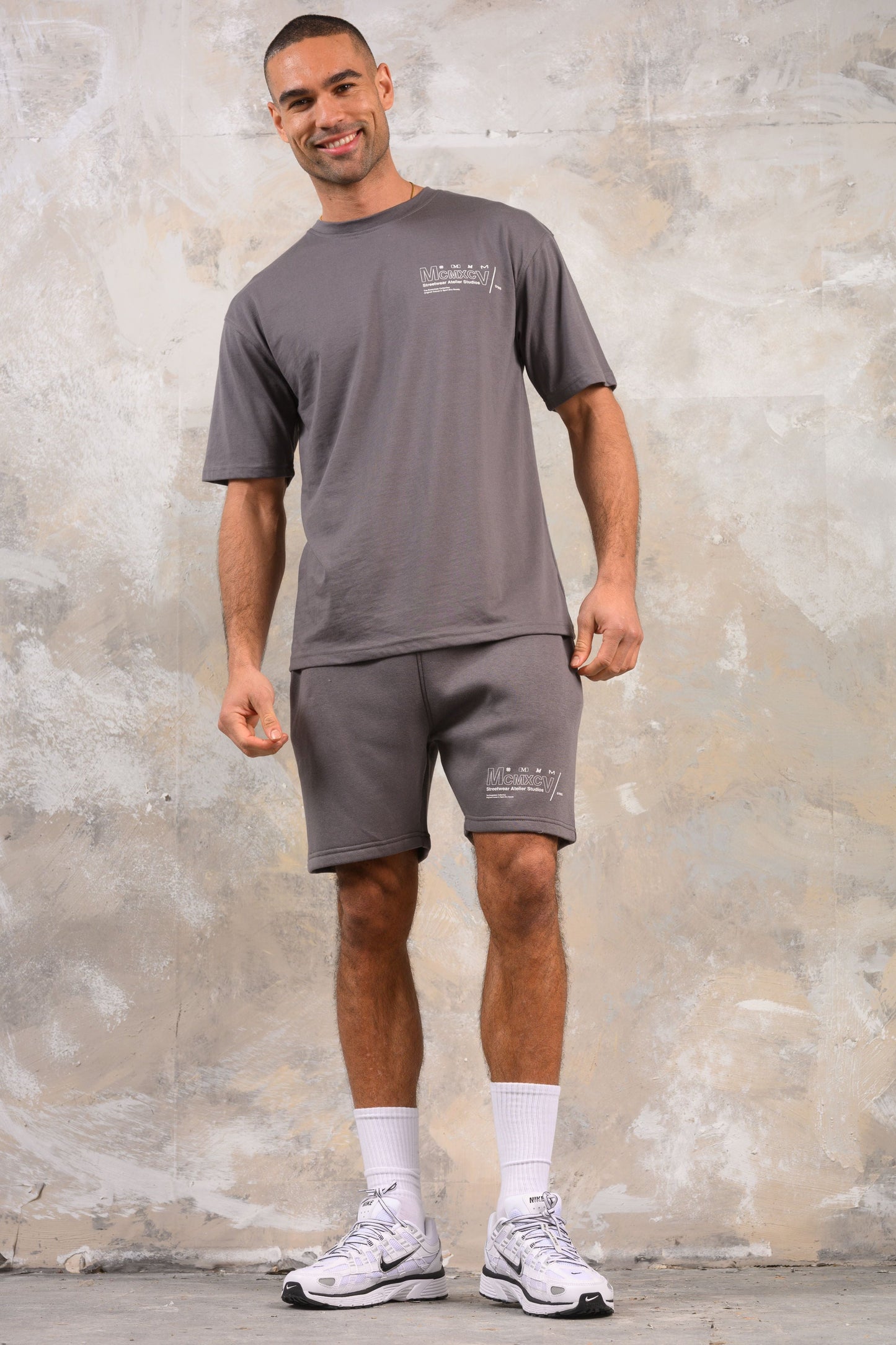 COBRA HOODY TEE & SHORT SET - CHARCOAL