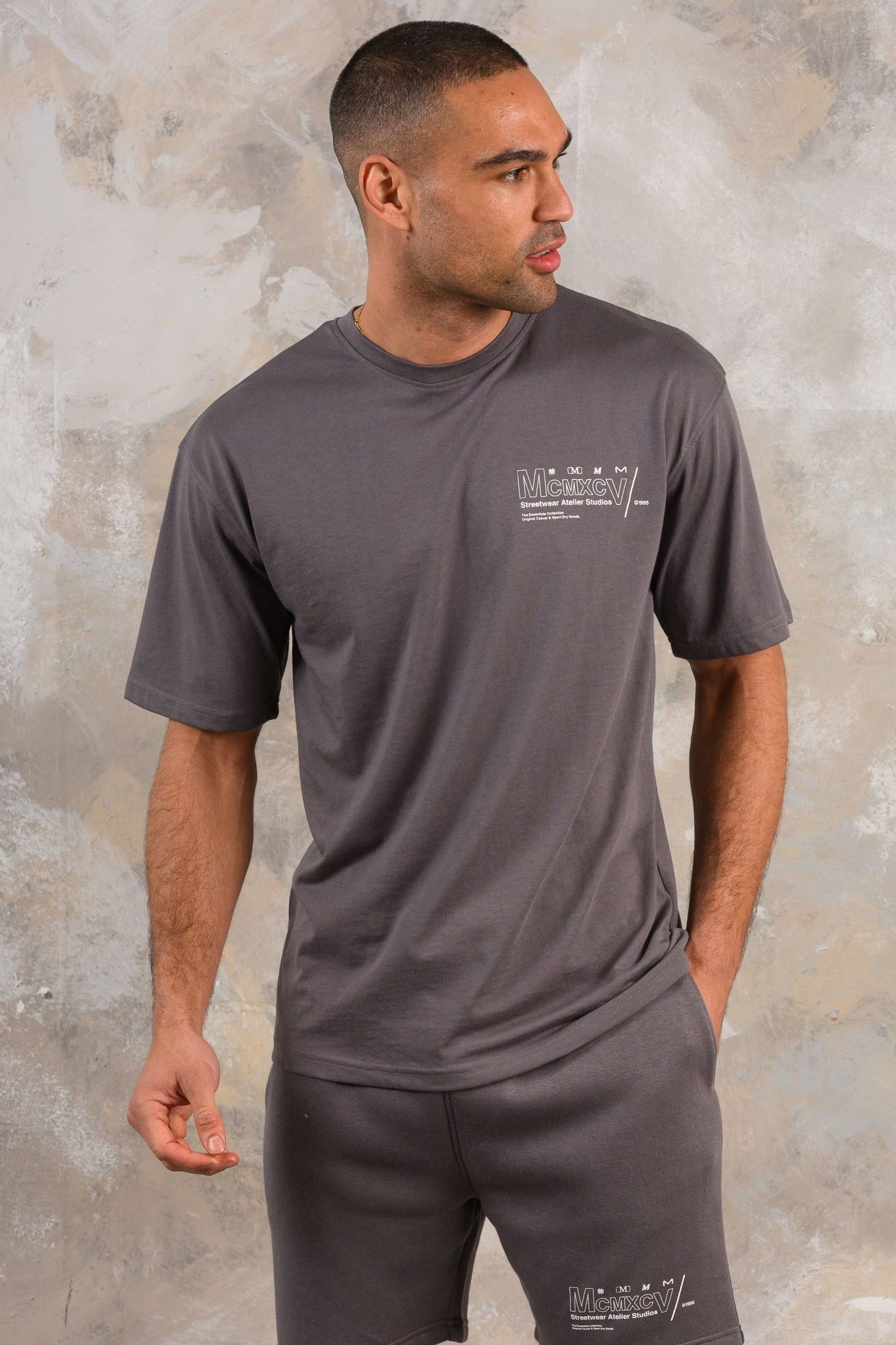 COBRA HOODY TEE & SHORT SET - CHARCOAL