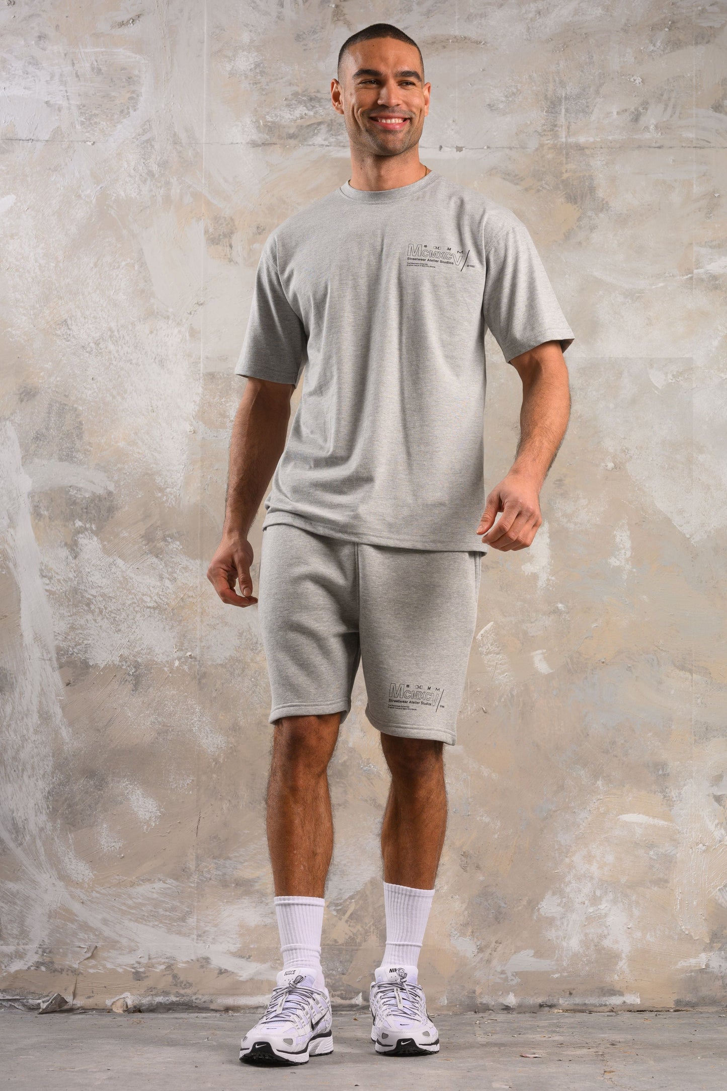 COBRA HOODY TEE & SHORT SET - GREY MARL