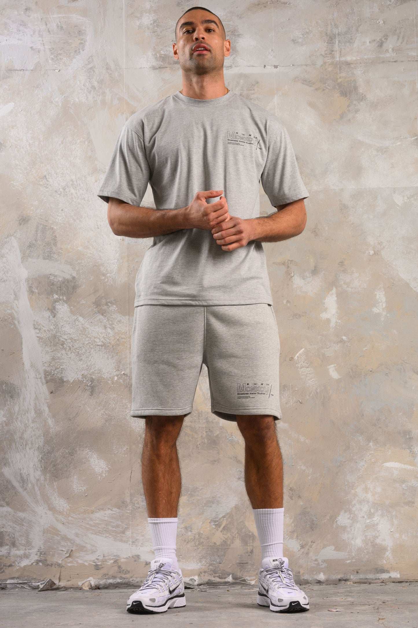 COBRA HOODY TEE & SHORT SET - GREY MARL