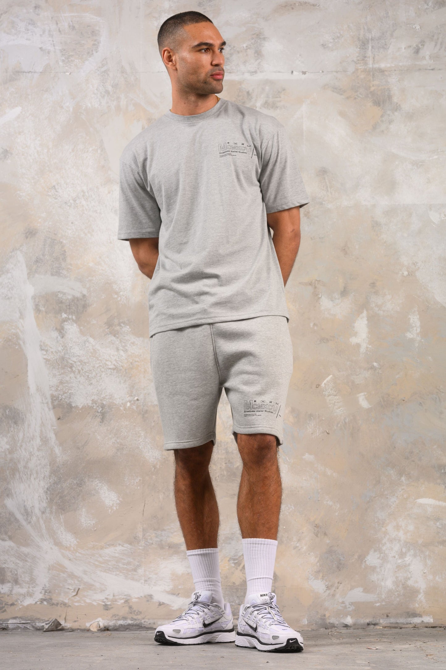 COBRA HOODY TEE & SHORT SET - GREY MARL