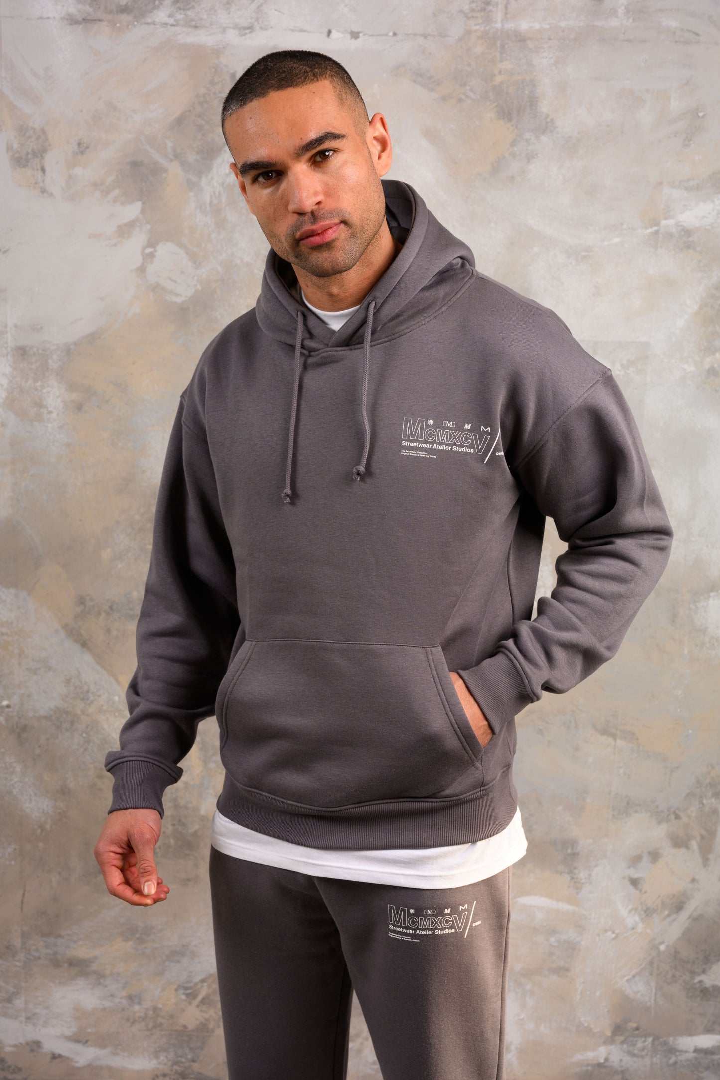 COBRA HOODY TEE & SHORT SET - CHARCOAL