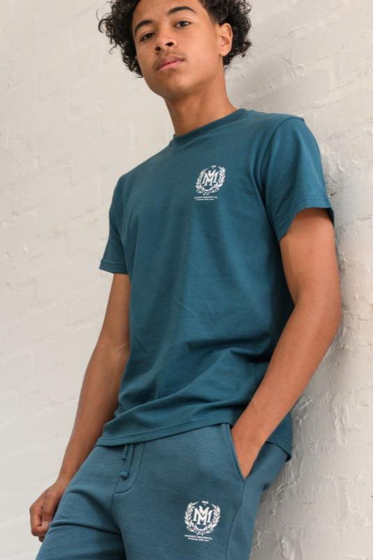 CREST BOYS T-SHIRT - TEAL