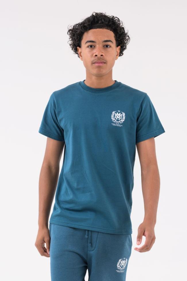 CREST BOYS T-SHIRT - TEAL