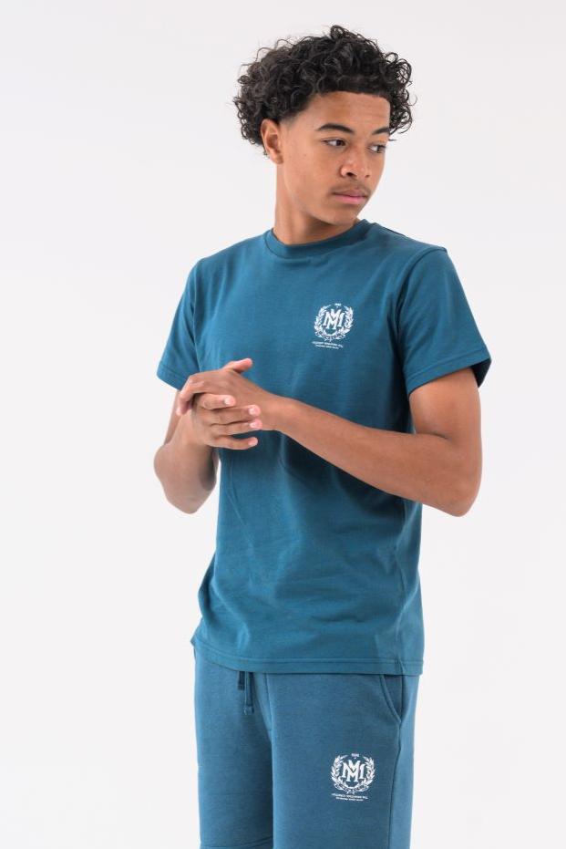 CREST BOYS T-SHIRT - TEAL