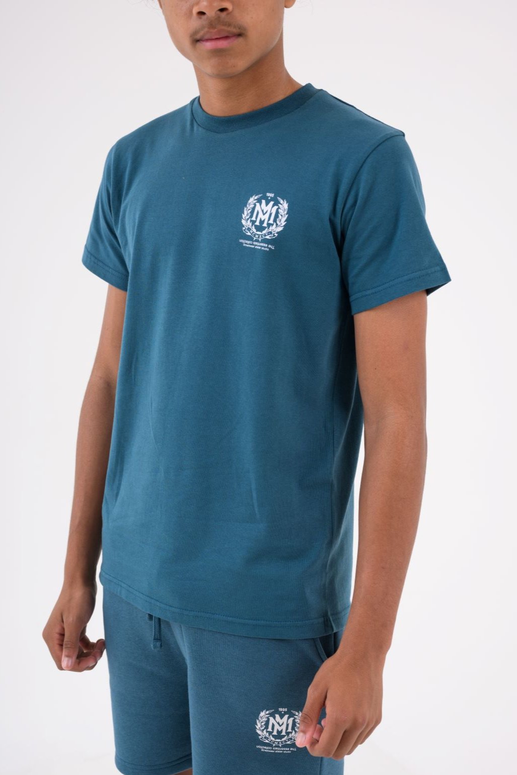 CREST BOYS T-SHIRT - TEAL