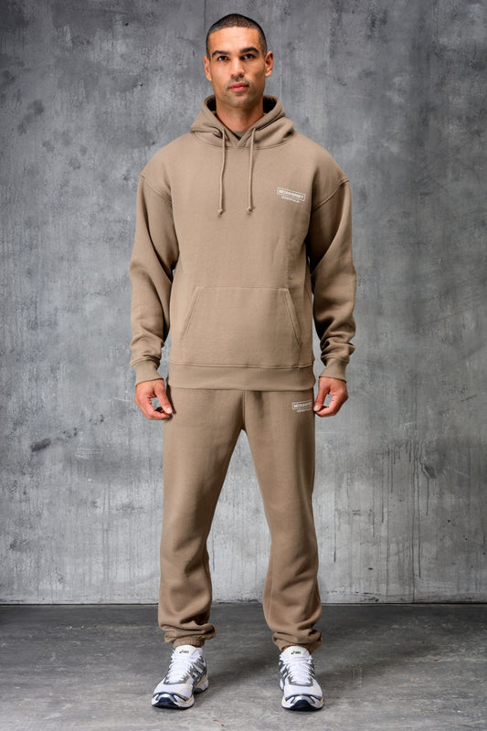 ESSENTIALS HOODY TEE & JOGGER SET - STONE