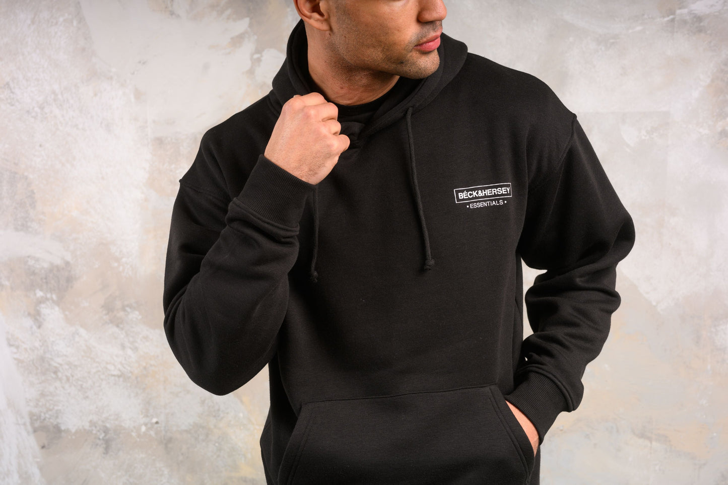 ESSENTIALS HOODY TEE & SHORT SET - BLACK